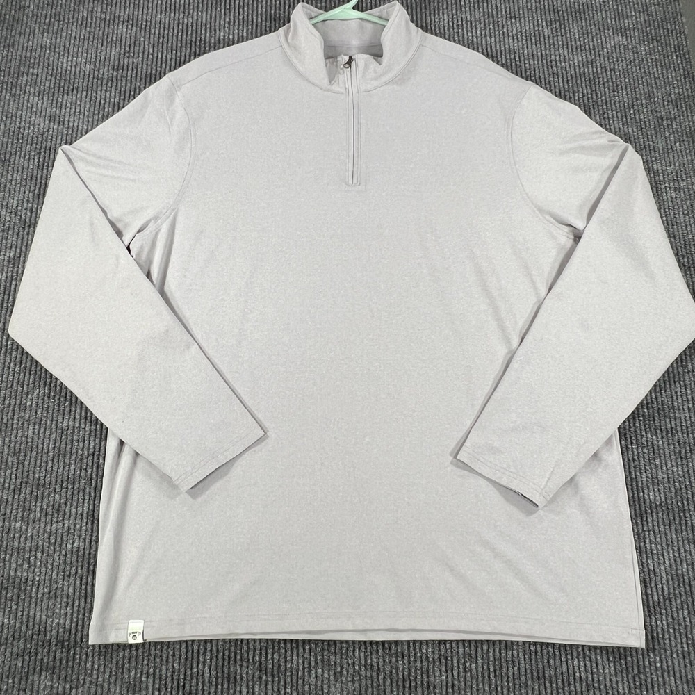 Charles River Apparel Pullover Mens XL Extra Large Gray Long Sleeve 1/4 Zip